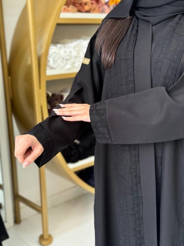 عباية هالي كريب الاناقة تدخيلات شاكيرا اسود 2