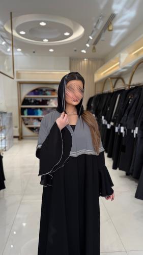 كولكشن العيد | عباية الرزة بقماش احساس رمادي