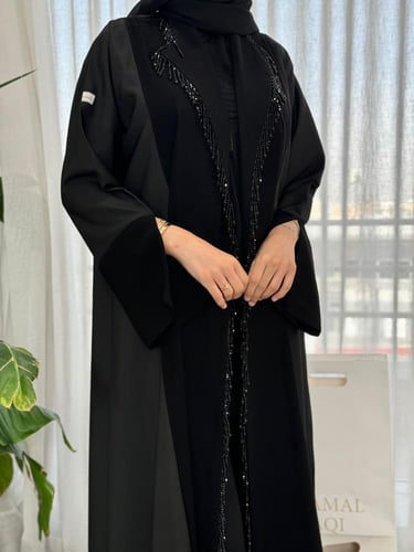 عباية نوادر بقماش دانسون مع ملكي مزينه بسيلاني اسو...