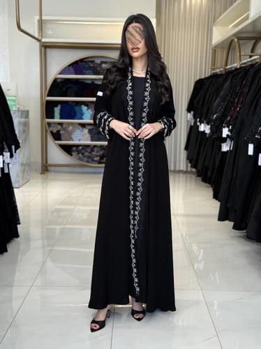 كولكشن العيد | عباية ليال بقماش كريب ملكي بشك دبل...