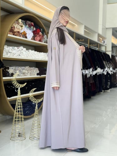 كولكشن رمضان ا عباية رويده بقماش كريب ويفر مطرز مو...