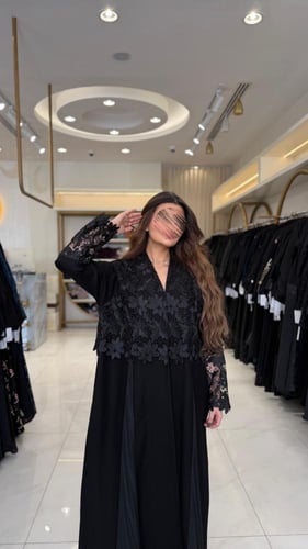 كولكشن العيد | عباية جوري بقماش كريب الاناقة مع جب...