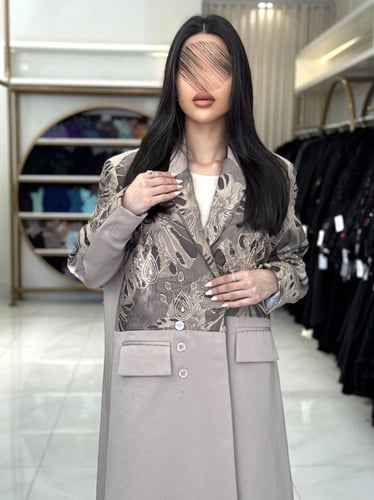 بليزر | عباية اوصاف بقماش كريب ايطالي تدخيلات اورج...