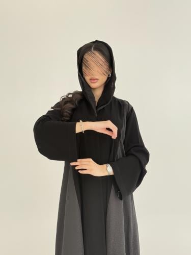 عباية مروى بقماش كريب ملكي تدخيلات جاكار ناعم