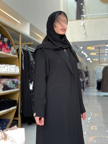 عباية فرايا بليزر بقماش كريب رموش اسود