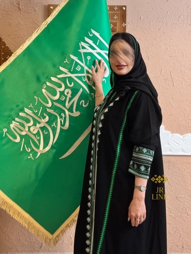 عباية اصالة بقماش كريب ملكي بتطريز تراثي