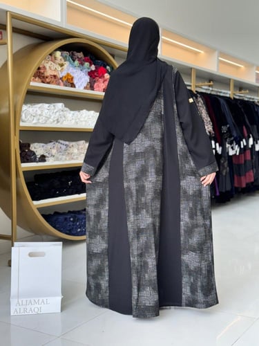 عباية هالي كريب الاناقة تدخيلات شاكيرا رمادي