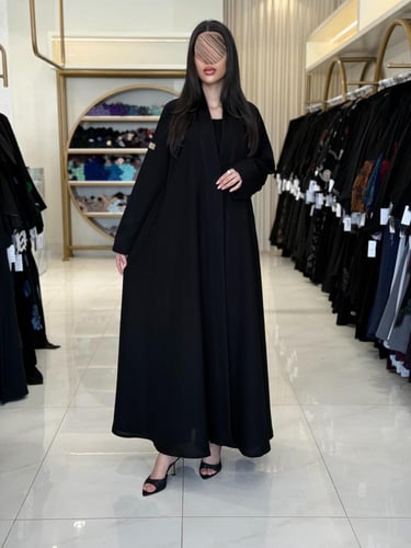 عباية امل بقماش كريب الاناقة دبل كلوش كم ضيق