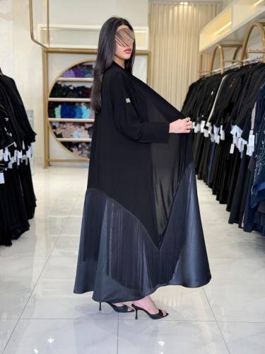 كولكشن العيد | عباية حوريه بقماش كريب ملكي مع هدب...