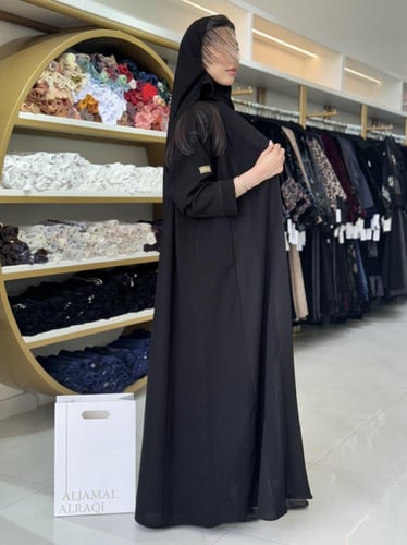 عباية هالي كريب الاناقة تدخيلات شاكيرا اسود