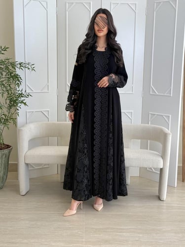 كولكشن العيد | عباية ميري بقماش كريب ملكي تدخيلات...