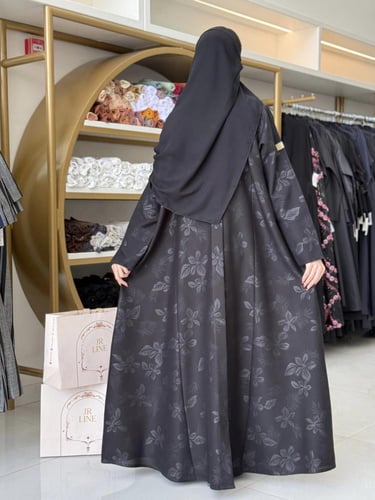 عباية سوليا كريب الاناقة طباعه ورود صغيره