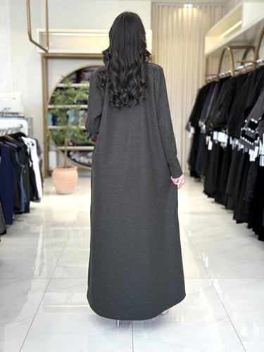 بليزر | عباية رايه بقماش جوخ مطرز زيتي