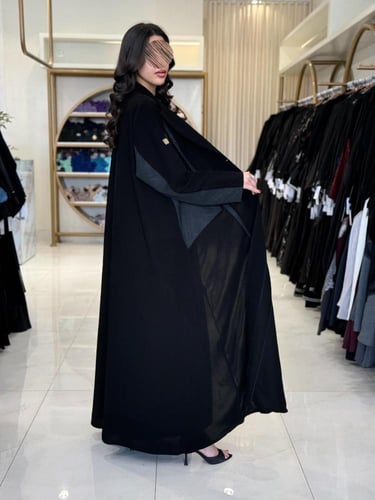 عباية ابتهاج بقماش كريب الابداع تدخيلات جاكار