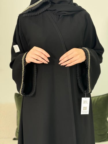 عباية رسيل ا ملكي كلفه ذهبي وهدب ناعم بالاكمام