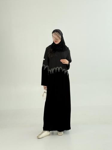 عباية اغادير بقماش مخمل كوري تدخيلات جاكار شتوي اس...