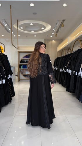 كولكشن العيد | عباية جوري بقماش كريب الاناقة مع جب...