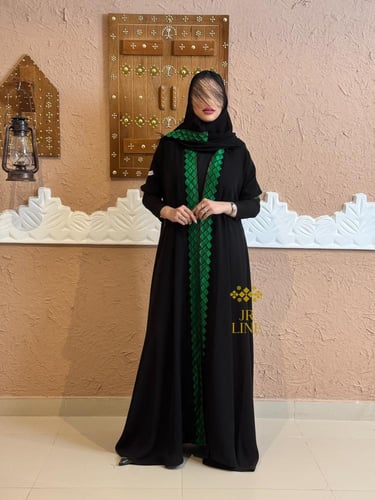 اليوم الوطني | عباية رسوخ بقماش انترنت مطرز دبل كل...