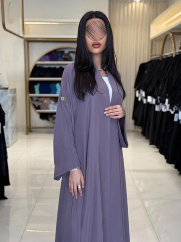 عباية سكون بقماش كريب الابداع موف فاتح