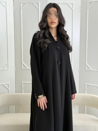 كولكشن العيد | عباية تغريد بقماش كريب رموش بكسرات...