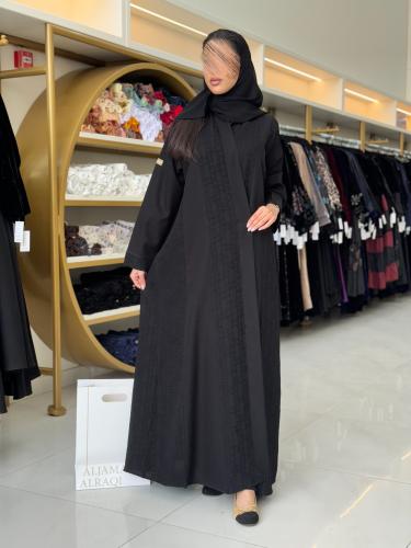 عباية هالي كريب الاناقة تدخيلات شاكيرا اسود 2