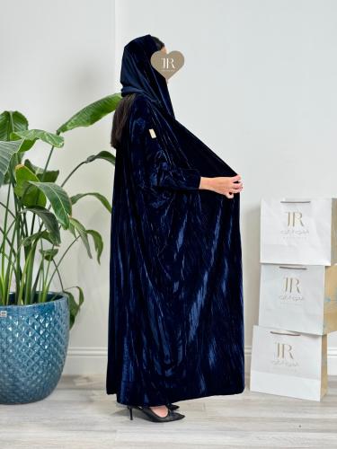 عباية هوني مخمل تويل كوري نص بشت كحلي