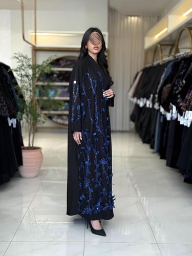 عباية صولا بقماش كريب ايطالي بشك كحلي