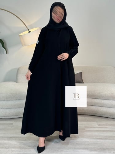 عباية بقماش ملكي بازارير - اسود X اسود