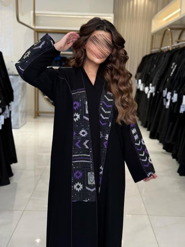 كولكشن العيد | عباية عفاف بقماش كريب الابداع مع رو...