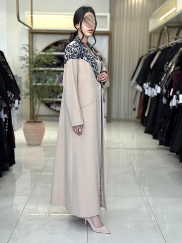 عباية إيليف بقماش كربب باربي تركي بيج ( طقم ثلاث ق...