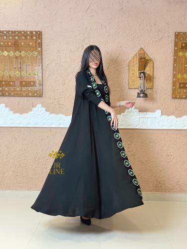 اليوم الوطني | عباية رسوخ بقماش انترنت مطرز دبل كل...