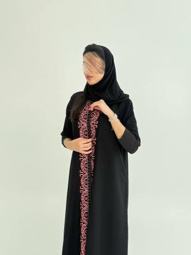 عبايه تسواهن بقماش انترنت نص كلوش تطريز بأناقة فاخ...