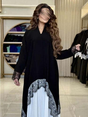 كولكشن العيد |عباية نور بقماش كريب ملكي تدخيلات كر...