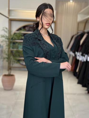 عباية إيليف بقماش كربب باربي تركي اخضر ( طقم ثلاث...