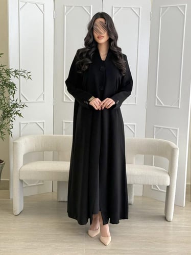 كولكشن العيد | عباية تغريد بقماش كريب رموش بكسرات...