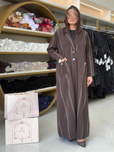عباية غرام بليزر بقماش كريب اميرال بني