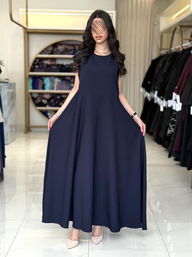 بليزر | أبرار بقماش كريب باربي تركي كحلي (طقم قطعت...