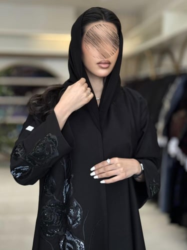 عباية صولا بقماش كريب ايطالي بشك اخضر