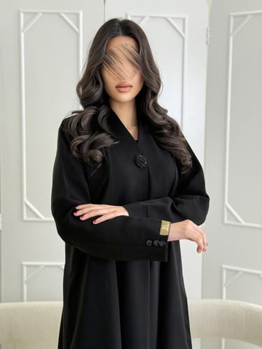 كولكشن العيد | عباية تغريد بقماش كريب رموش بكسرات...