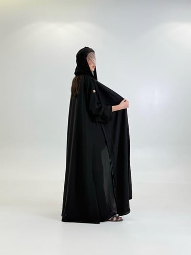 عباية امثال بقماش انترنت بتطريز زج زاج اسود