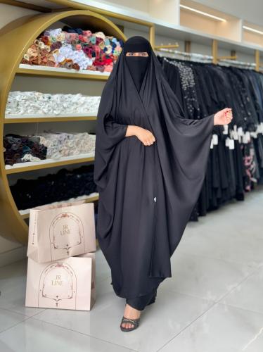 عباية رأس بقماش كريب رموش ناعم