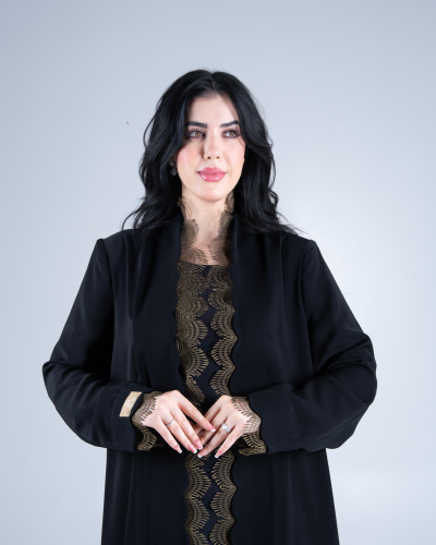 عباية نسليهان بقماش كريب رموش بكلفه زيتي