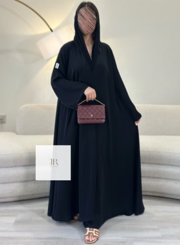 عباية بلاك بيري دبل كلوش - اسود