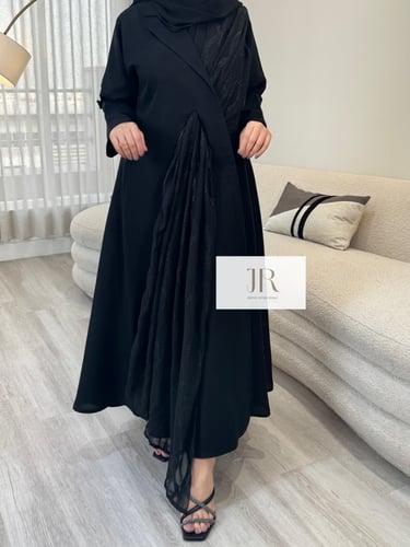 عباية نجوى l الاناقة تدخيلات الشيفون - بشال خطوط ط...