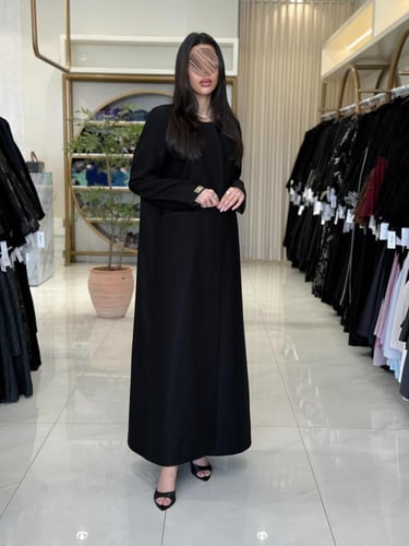 بليزر | عباية رولا بقماش كريب الاناقة مبطن اسود