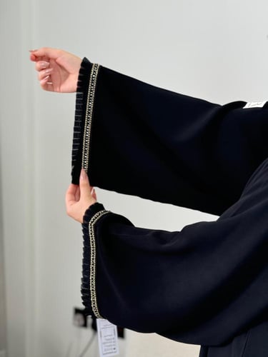 عباية رسيل ا ملكي كلفه ذهبي وهدب ناعم بالاكمام