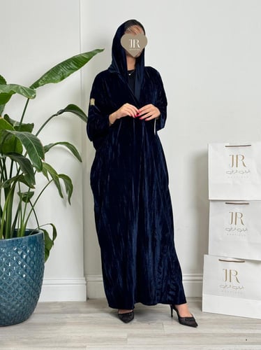 عباية هوني مخمل تويل كوري نص بشت كحلي