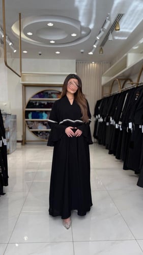 كولكشن العيد | عباية الرزة بقماش احساس اسود