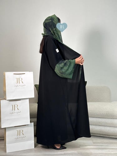 عباية تيماء بقماش كريب الاناقة اخضر