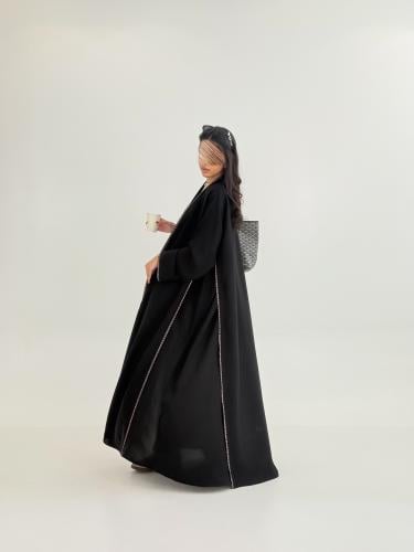 عباية امثال بقماش انترنت بتطريز بيج